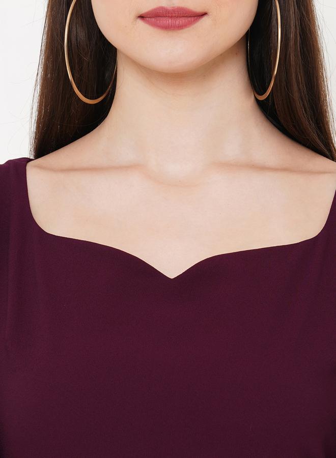 ميش فستان ماكسي ميش بياقة القلب وحزام مزين - Image 2