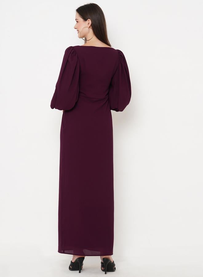 ميش فستان ماكسي ميش بياقة القلب وحزام مزين - Image 5