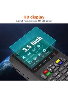 جي تي ميديا جهاز قياس إشارة الأقمار الصناعية الرقمية FTA DVB-S/S2/S2X، جهاز استقبال وقياس الإشارة، شاشة LCD مقاس 3.5 بوصة لضبط طبق التلفزيون الفضائي مع حقيبة ظهر (رمادي)  - Image 3