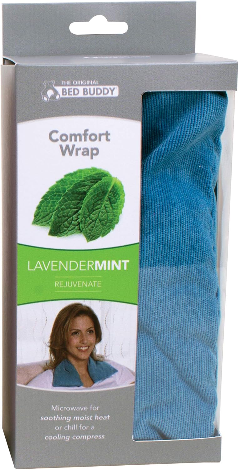 Bed Buddy Aromatherapy Heating Pad for Neck & Shoulders - Microwavable Heat Wrap, Blue, Lavender & Mint Scent - Image 4