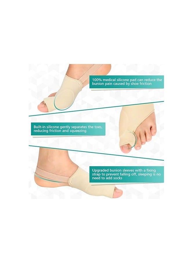 Generic Bunion Corrector and Bunion Relief with Big Toe Separators, Hallux Valgus Corrector Orthopedic Bunion Protector Sleeves with Gel Pad Anti-Slip Strap for Hammer Toe Pain Relief,Bunion Splint Socks Pads  - Image 3