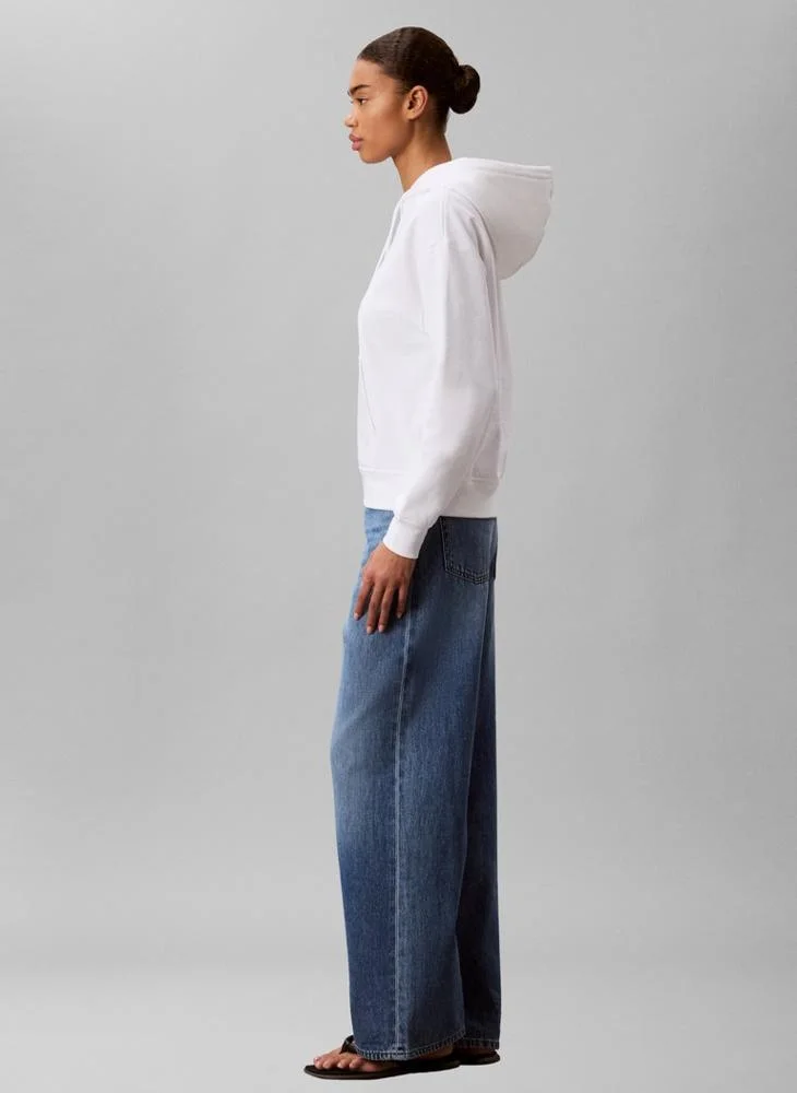 Calvin Klein Jeans  Logo Embroidery French Terry Hoody for Women | Best Price UAE