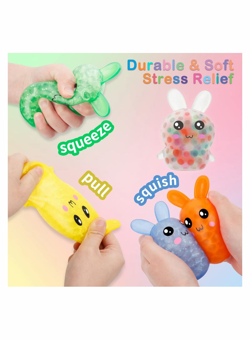 SYOSI Stress Balls Toy Sensory Balls 4 Pack Bunny Stress Balls Toy for Kids Girls Rabbit Sensory Balls Relief Hand Fidget Toys Filled with Water Beads to Relax Party Favor for Children - Image 2
