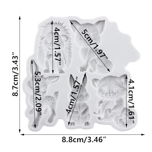TAOXIBEI Animal Polymer Clay Mold Squirrel Fox Bear Silicone Molds for DIY Crafts Air Dry Plaster Polymer Clay Epoxy Resin Casting Jewelry Making - Image 2