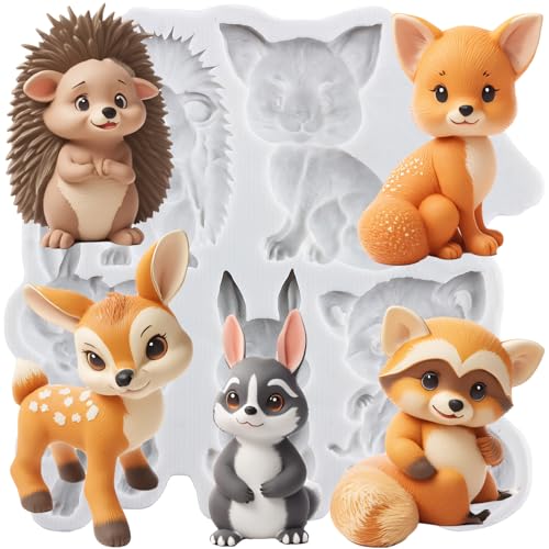 TAOXIBEI Animal Polymer Clay Mold Squirrel Fox Bear Silicone Molds for DIY Crafts Air Dry Plaster Polymer Clay Epoxy Resin Casting Jewelry Making - Image 1