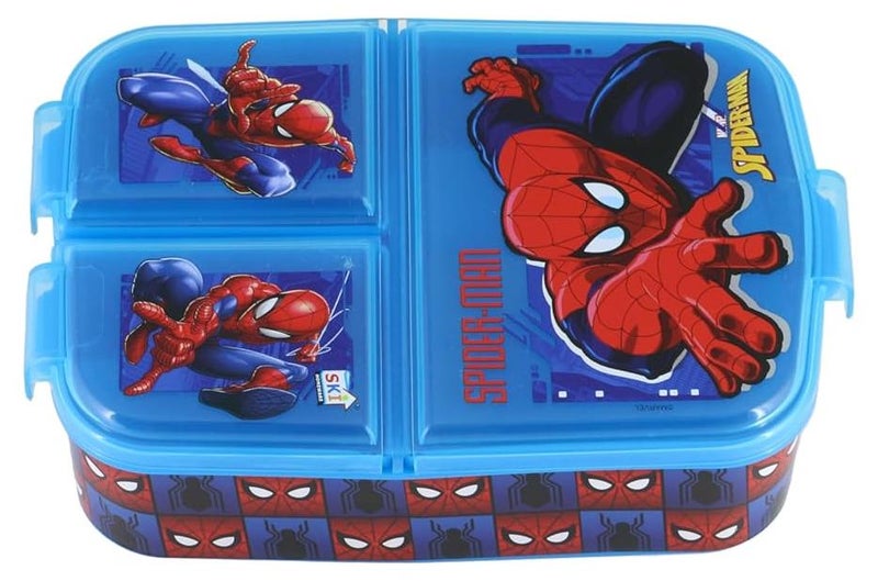 SKi Homeware SKI Trio 3 Compartment Bento LunchSnack Box for your kids School Picnic Sports For return Gifts or Party Favours Spiderman - Image 1