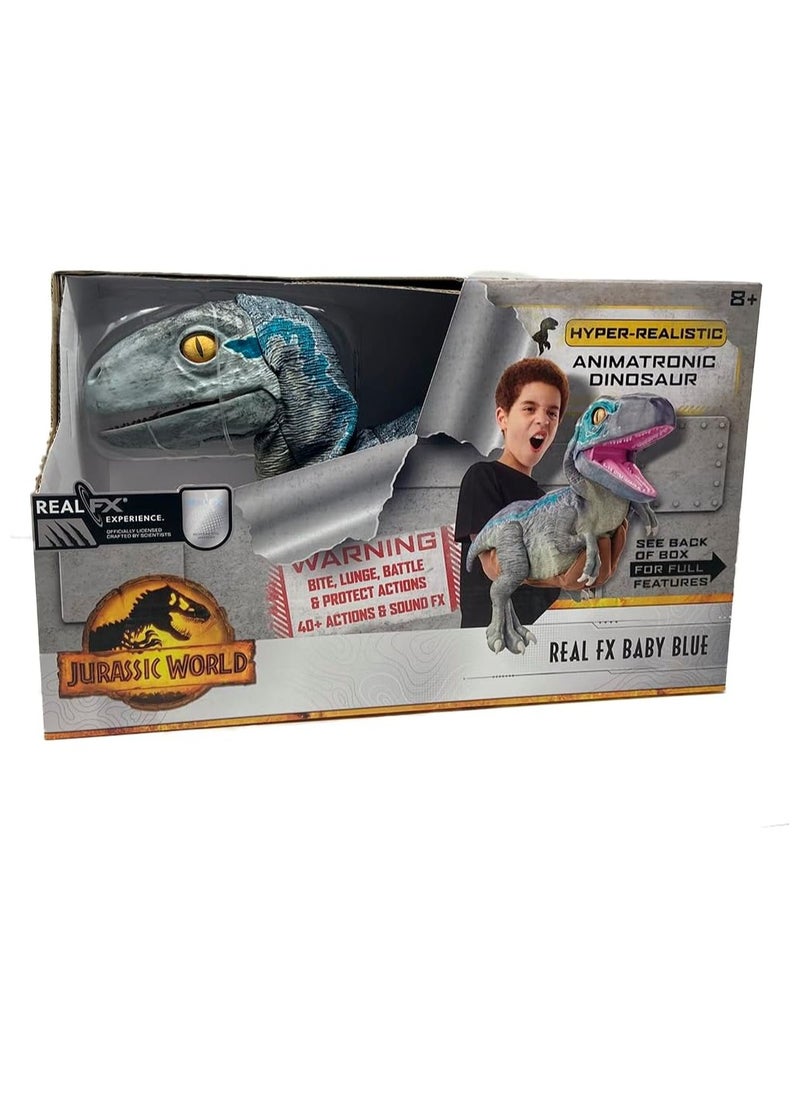 JURASSIC WORLD - Jurassic World REAL FX Baby Blue Dinosaur Toy | Hyper-Realistic Animatronic with Life-Like Movements & Real Movie Sounds | Official Jurassic World Dominion Toy | Ages 8+ - Image 1