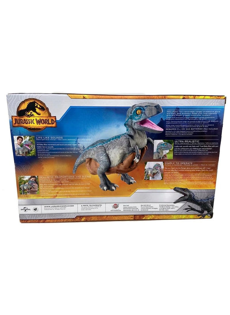 JURASSIC WORLD - Jurassic World REAL FX Baby Blue Dinosaur Toy | Hyper-Realistic Animatronic with Life-Like Movements & Real Movie Sounds | Official Jurassic World Dominion Toy | Ages 8+ - Image 1