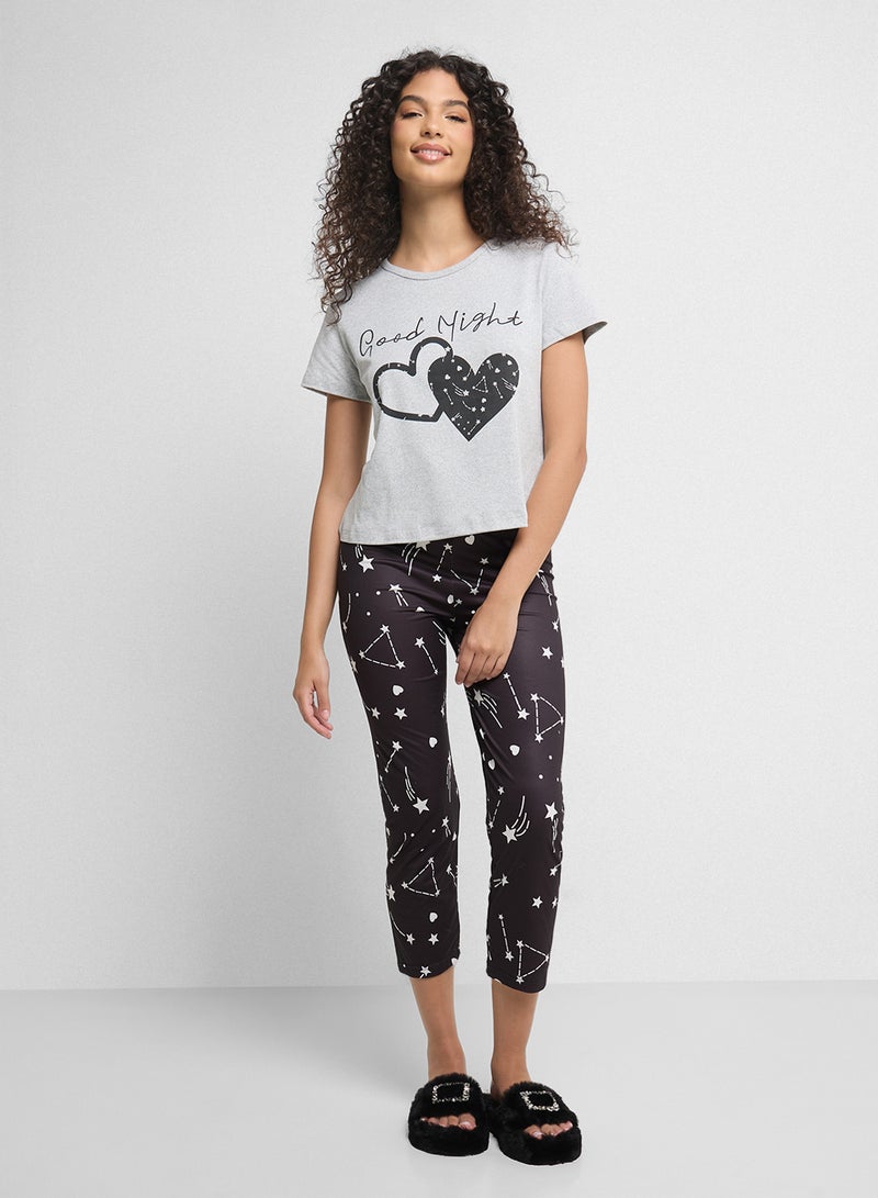 Ginger Heart Print T-Shirt & Pyjama Set  - Image 5
