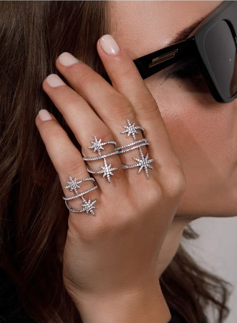 MONACO Double Meteor Ring - Silver - Image 3