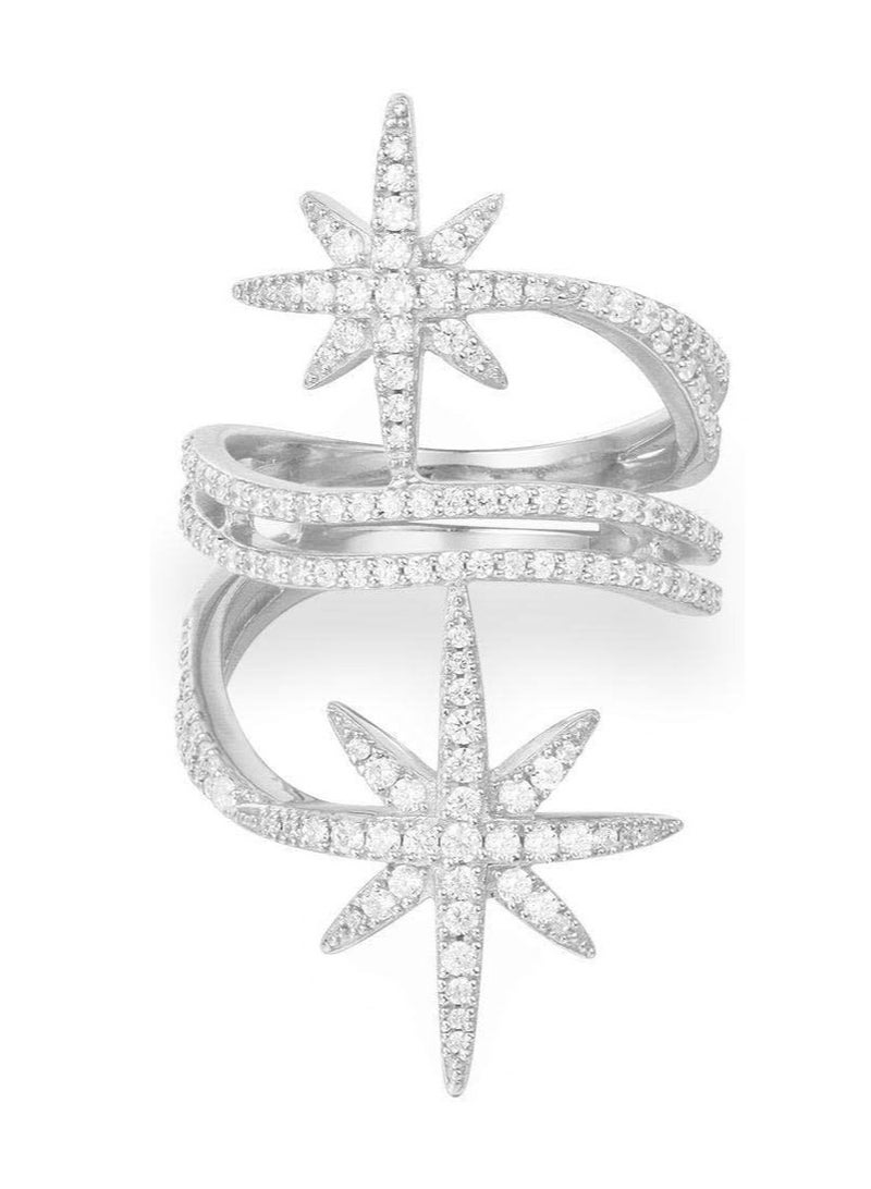 MONACO Double Meteor Ring - Silver - Image 1