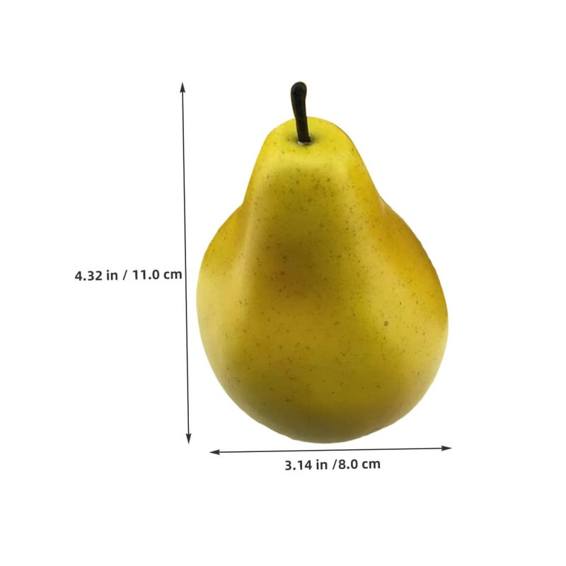 Lifelike Artificial Pears 9 Piece Yellow Faux Fruit Decor For Home Kitchen Party Props - Image 3