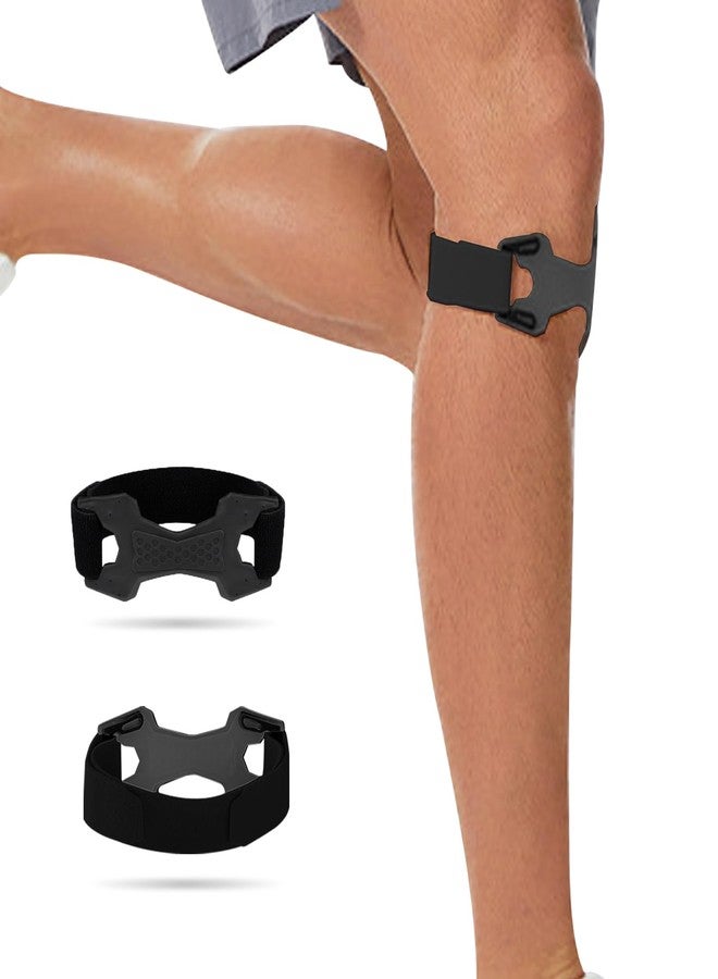 FVVWVV 2 Pack Patellar Tendon Support Strap,Adjustable Silicone Patella Knee Strap for Knee Pain Relief,Knee Bands for Basketball, Tendonitis, Running, Tennis, Jumpers, Squats(Black) - Image 1