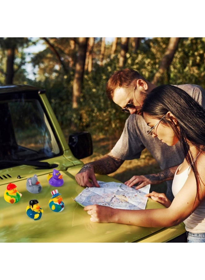 20 قطعة بطة مطاطية، مجموعة متنوعة عشوائية من البط المطاطي مع حقيبة شبكة للحمل، بط مطاطي صغير لألعاب استحمام الأطفال، ألعاب صيفية للأطفال الصغار في المسبح، هدايا عيد الميلاد، تذكارات الحفلات - Image 5