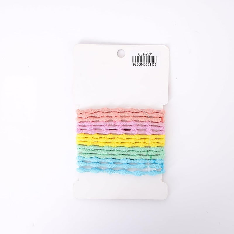 Glitters رباطات شعر جليتر العصرية الأنيقة المرنة الجذابة بطبعة باستيل للأطفال والفتيات (مجموعة من 15) - Image 3