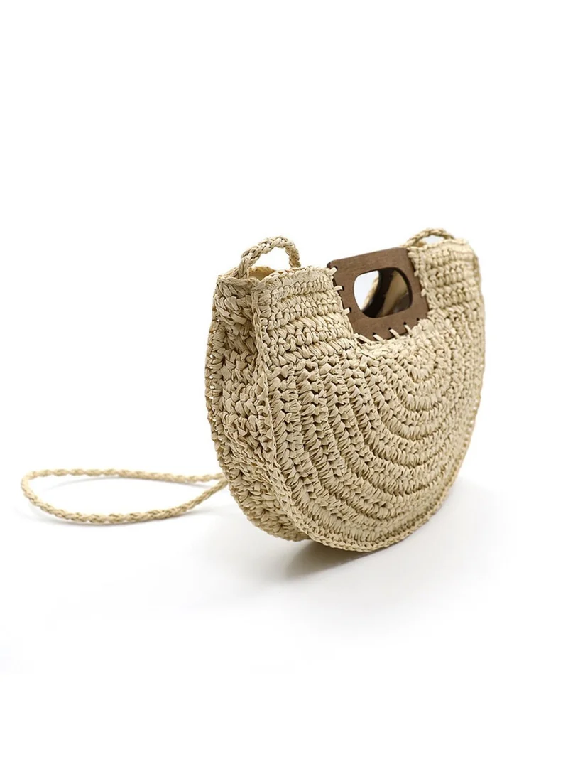 Marina Galanti  Marina Galanti Women's Bortigali Wooden-Handle Straw-Effect Handbag - Off White for Women | Best Price UAE