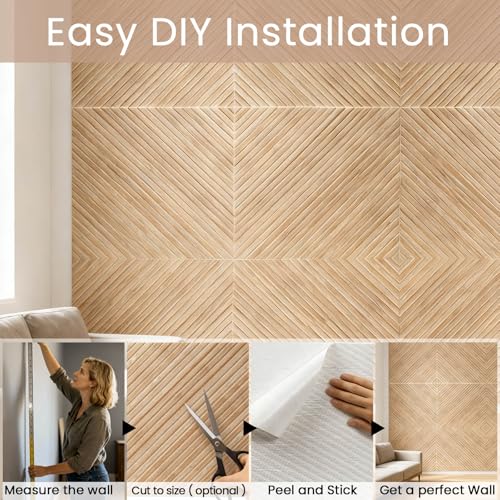 NAMAII Acoustic Wall Panels, 8 pcs 23.6" x 23.6" – Wood-Pattern Polyester Fiber Sound Absorbing & Soundproof 3D Peel & Stick Panels for Recording Studio, Home Theater, Office, Meeting Room Décor (31 sq ft) - Image 5