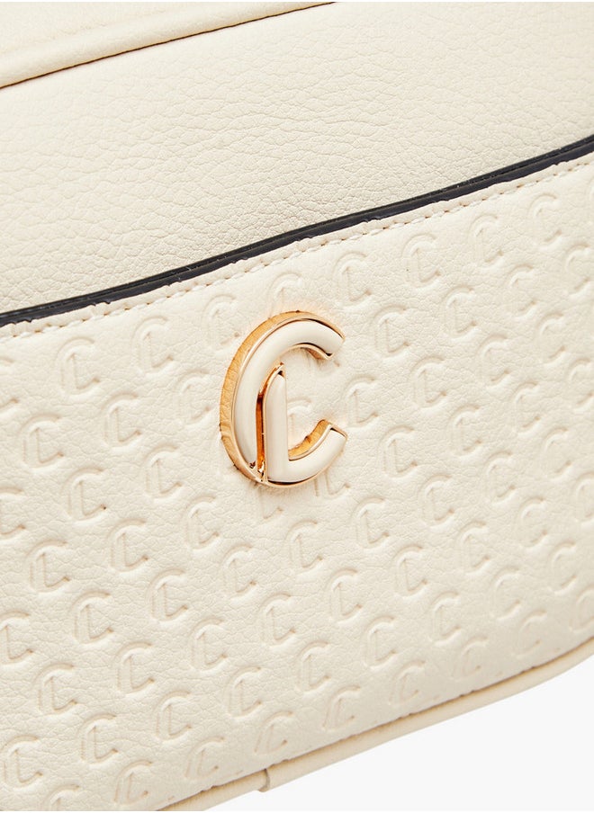 Le Confort Monogram Embossed Crossbody Bag with Zip Closure and Chain Strap  - Image 4