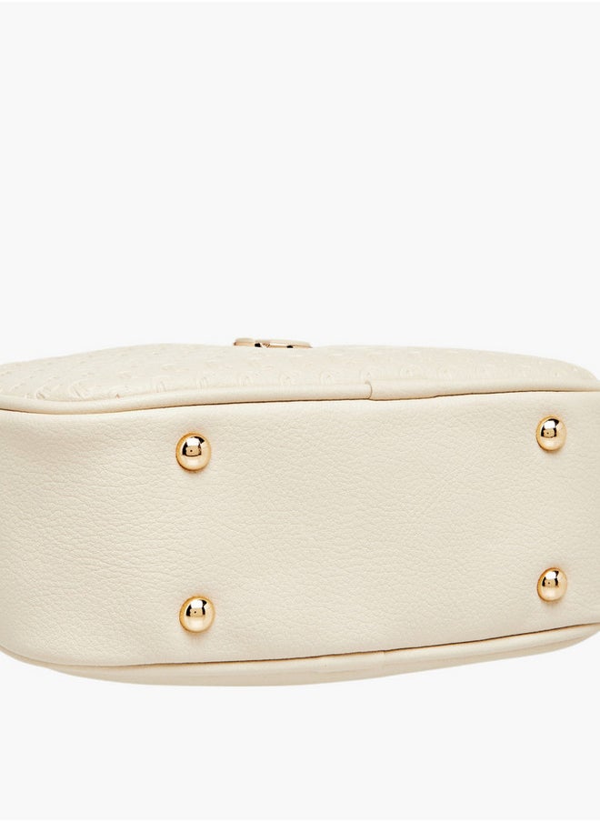 Le Confort - Monogram Embossed Crossbody Bag with Zip Closure and Chain Strap - Image 1