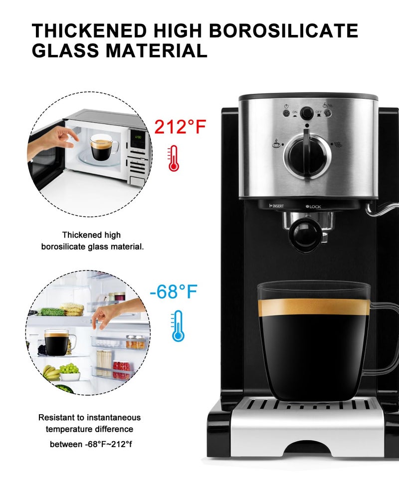LUXU Premium Large Glass Coffee Mugs(Set of 2)-24 oz,Wide Mouth Hot or Cold Beverage Mugs,Modern Simplicity Glass Tea Coffee Cups-Big Capacity with Comfortable Handle for Home and Office-Clear - Image 3