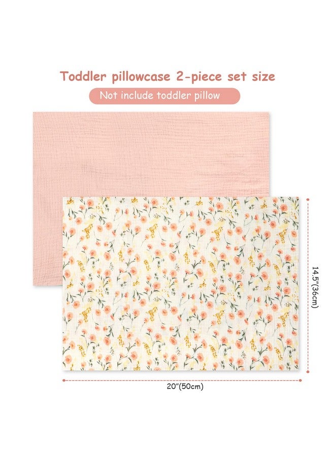 Hooyax غطاء وسادة للأطفال من هوياكس - 100% قطن موسلين يناسب وسائد الأطفال 13 * 18، غطاء وسادة صغير ناعم وقابل للتنفس، غطاء وسادة سرير وسفر مع إغلاق ظرف (وردي، زهري) - Image 4