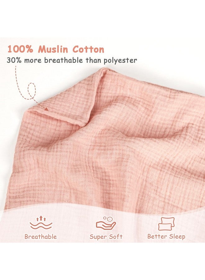 Hooyax غطاء وسادة للأطفال من هوياكس - 100% قطن موسلين يناسب وسائد الأطفال 13 * 18، غطاء وسادة صغير ناعم وقابل للتنفس، غطاء وسادة سرير وسفر مع إغلاق ظرف (وردي، زهري) - Image 3