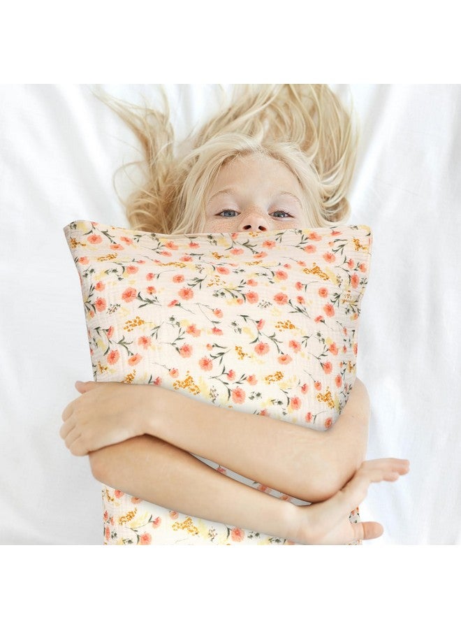 Hooyax غطاء وسادة للأطفال من هوياكس - 100% قطن موسلين يناسب وسائد الأطفال 13 * 18، غطاء وسادة صغير ناعم وقابل للتنفس، غطاء وسادة سرير وسفر مع إغلاق ظرف (وردي، زهري) - Image 2