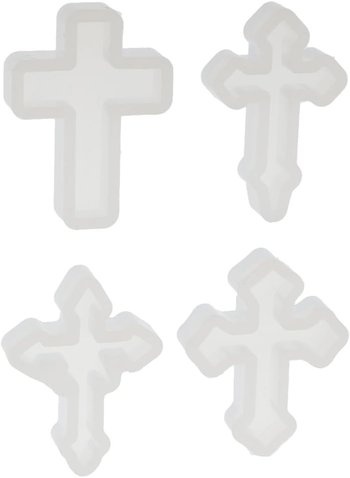 klarako4 Pieces/set Cross Shape Silicone Pendants DIY Mold Mould for Resin Casting Epoxy Handmade Crafts Jewelry Making - Image 1