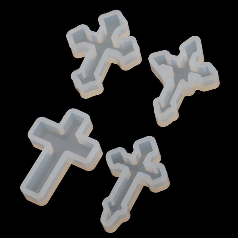 klarako4 Pieces/set Cross Shape Silicone Pendants DIY Mold Mould for Resin Casting Epoxy Handmade Crafts Jewelry Making - Image 5
