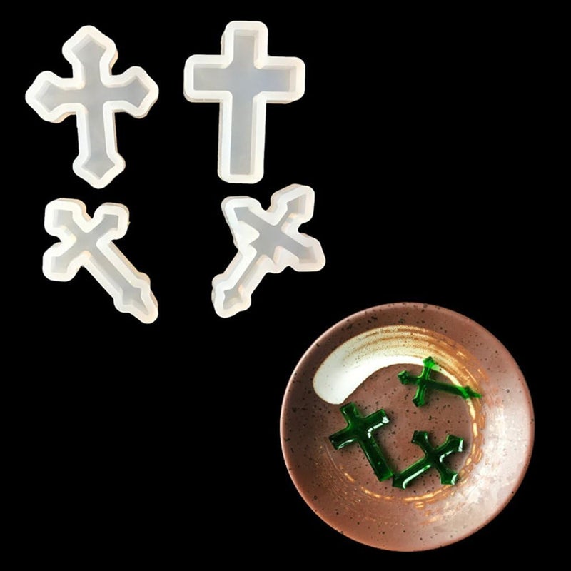 klarako4 Pieces/set Cross Shape Silicone Pendants DIY Mold Mould for Resin Casting Epoxy Handmade Crafts Jewelry Making - Image 4