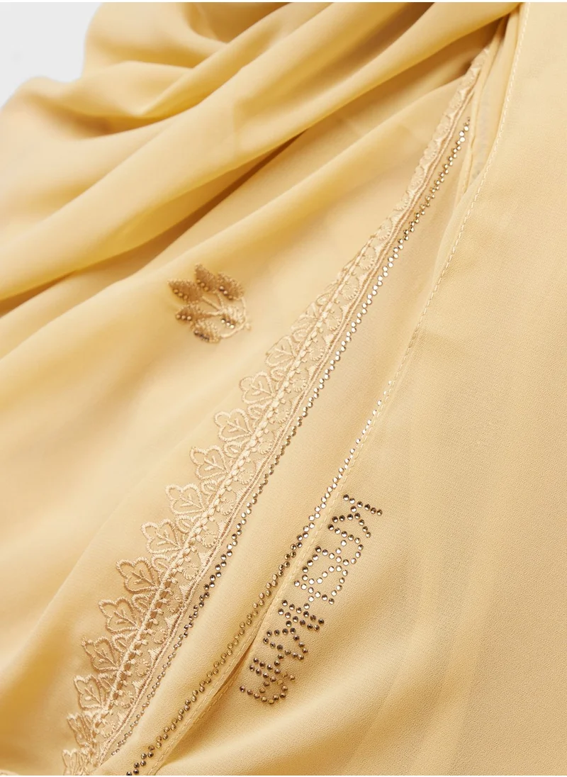 KASHKHA Poly Hijab With Embroidery