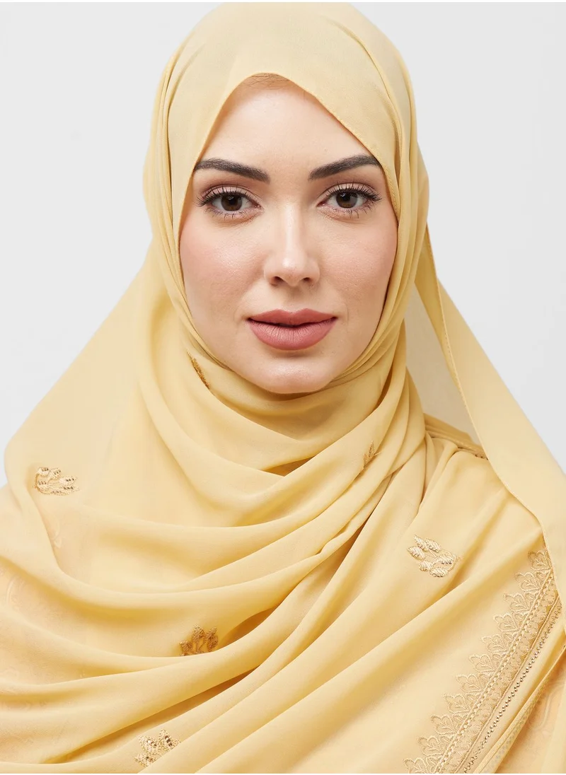 KASHKHA Poly Hijab With Embroidery