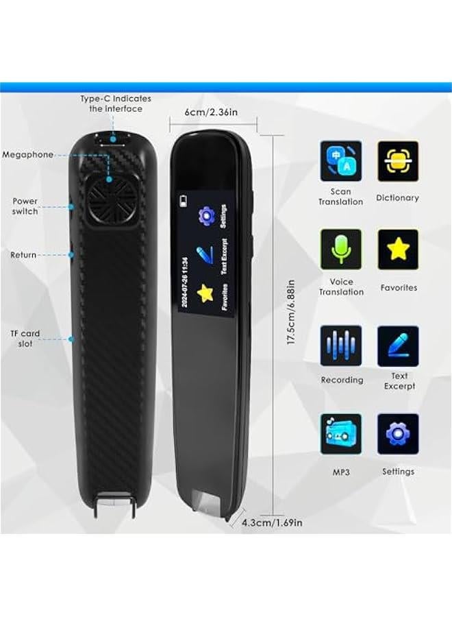 أنكوفو مسح ترجمة القلم ، القلم 112 لغة الترجمة ، 1.97 التعرف الضوئي على الحروف النص الرقمي إلى كلام الجهاز ، الأطفال ذوي صعوبات القراءة الكبار قراءة القلم ، والتعلم ، والسفر ، والأعمال التجارية لغة الترجمة القلم - Image 2