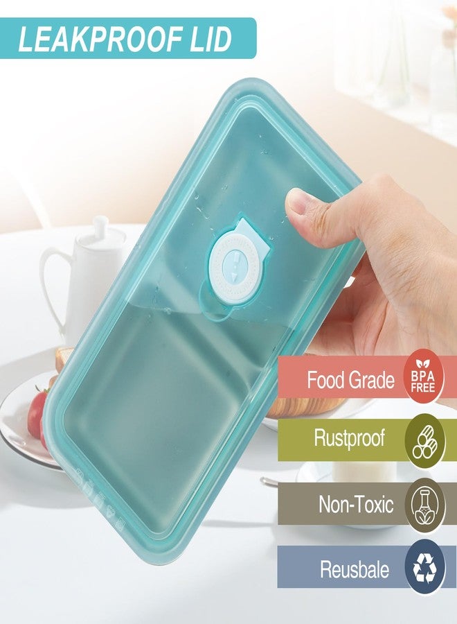 shopwithgreen Stainless Steel Reusable Snack Containers with Lids, Grab and Go Double Compartments Snackle Box Containers, Small Sauce Condiment Containers for Travel,School,Camping, Dishwasher Safe, 4 Pack, 15.2oz - Image 3