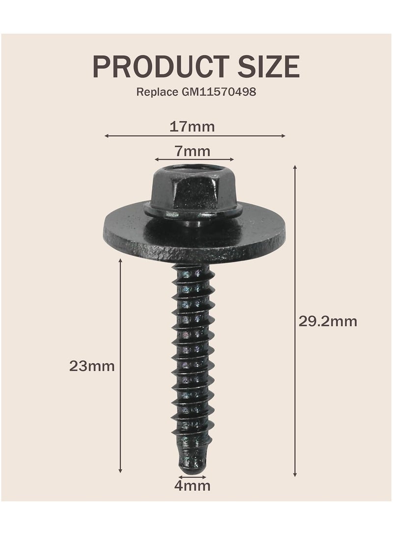 20 PCS Car Bolts,Auto Parts Automotive Bolts,Bumper Cover Splash Shield Fender Liner Bolt,Car Accessories Automotive Fastener Fender Bumper Cover Wheelhouse Bolt Screw,Replace 11570498 - Image 2