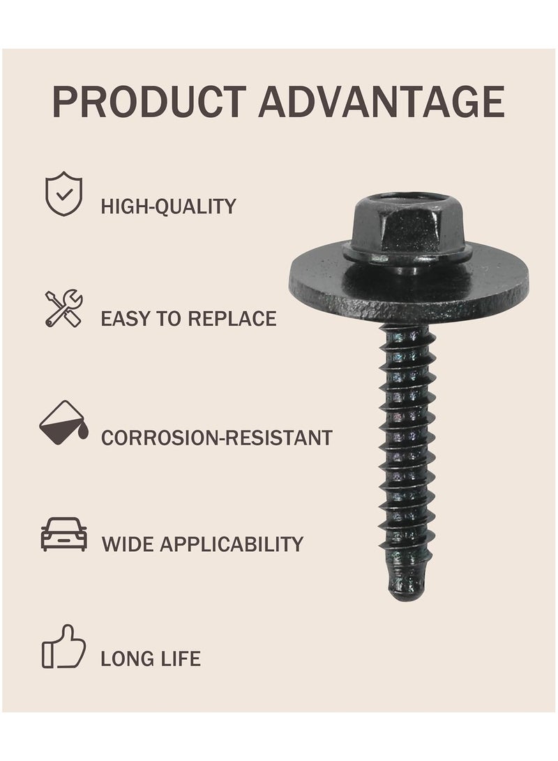 20 PCS Car Bolts,Auto Parts Automotive Bolts,Bumper Cover Splash Shield Fender Liner Bolt,Car Accessories Automotive Fastener Fender Bumper Cover Wheelhouse Bolt Screw,Replace 11570498 - Image 3