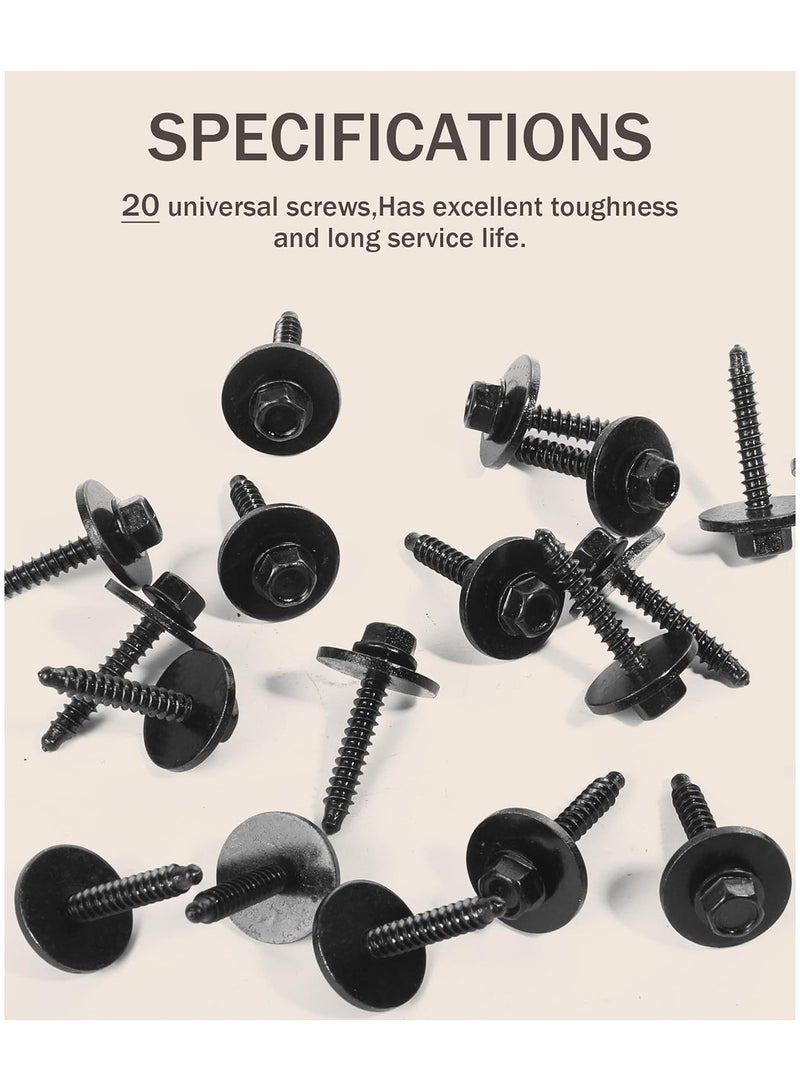 20 PCS Car Bolts,Auto Parts Automotive Bolts,Bumper Cover Splash Shield Fender Liner Bolt,Car Accessories Automotive Fastener Fender Bumper Cover Wheelhouse Bolt Screw,Replace 11570498 - Image 4