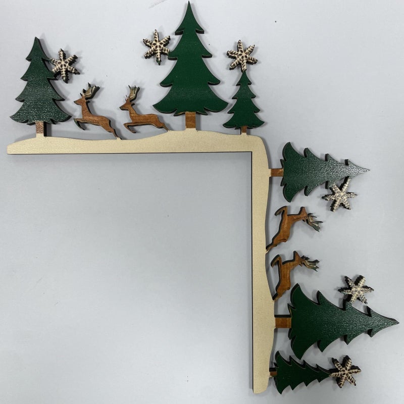 Sanmtang 2024 Christmas Door Topper Holiday Home Decor Funny Snowman Santa Claus Top Door Frame Corner Sign Decorations  Windows Walls DIY Craft for Christmas Party Ornament (Christmas Trees) - Image 2