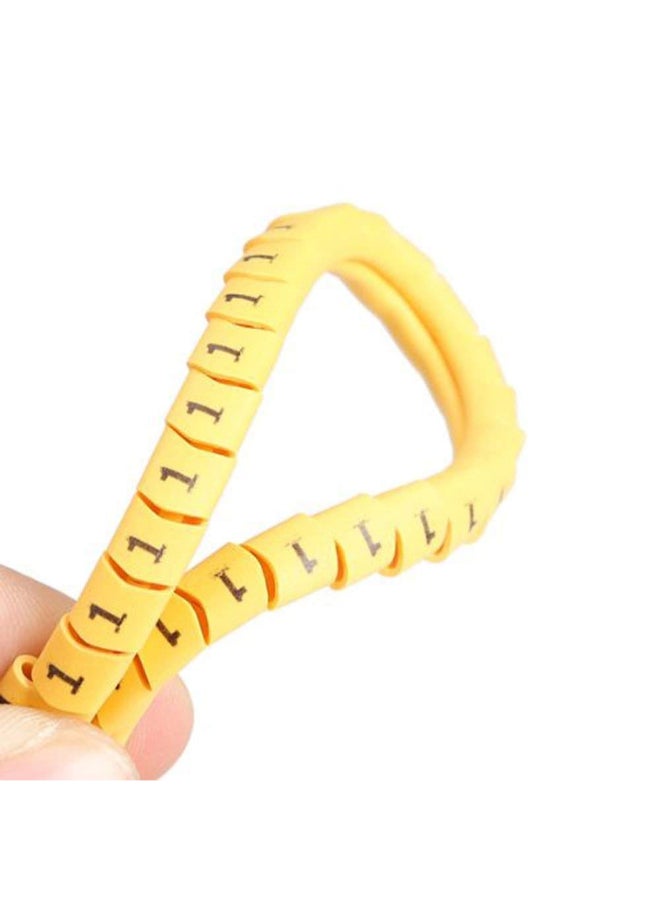 10 Roll of 0-9 Number Tube Cable Wire Label Tag Yellow/Black - Image 2