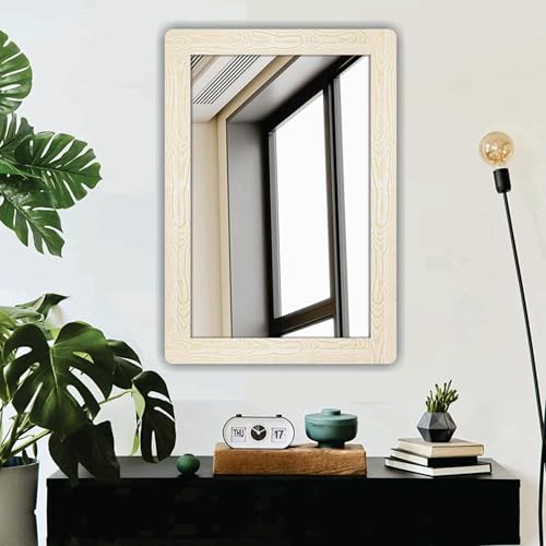 Creative Arts n Frames Small Size Rectangle Mirror for Cosmetic Shaving Make Up Bathroom and Indoor Use (Pine 9x13inch) - Image 1