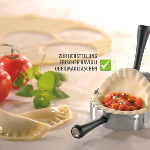 GEFU 28490 Ravioli & Pasta Mold Round, Silver & Black - Image 3