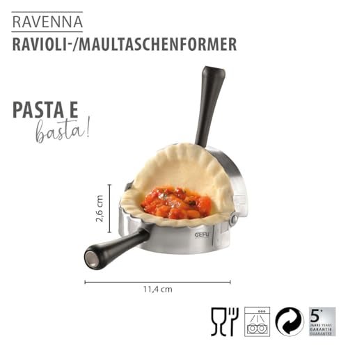GEFU 28490 Ravioli & Pasta Mold Round, Silver & Black - Image 2