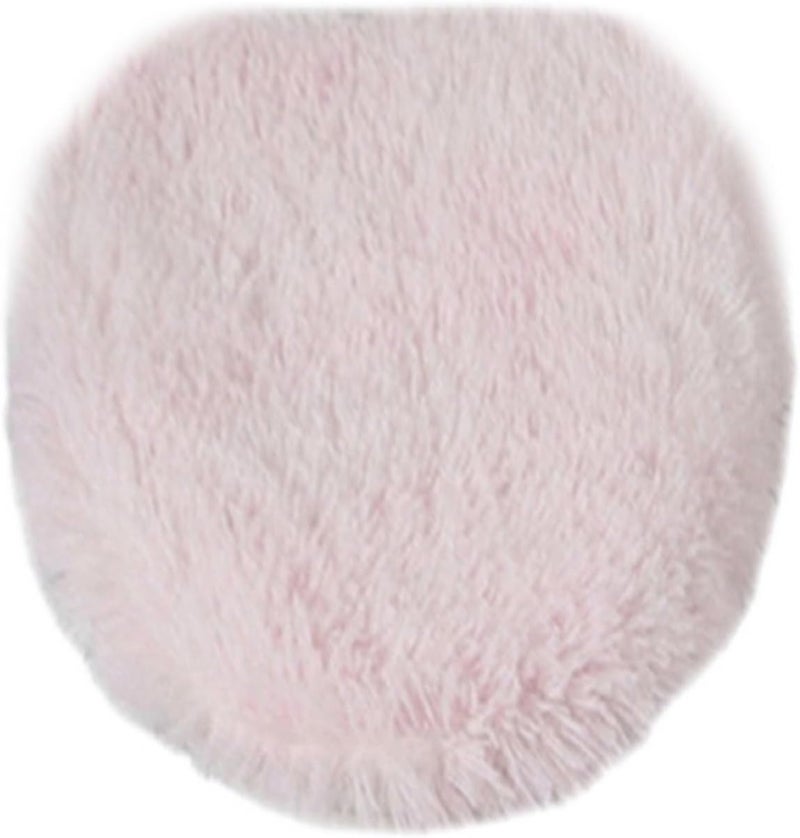 Insun Soft Fluffy Toilet Seat Cover, Washable Absorbent Lid Cover, Adjustable Non Slip Backing for Most Bathroom Toilet Lids Tie-Dyed Pale Pink 17.7" x 19.7" - Image 2