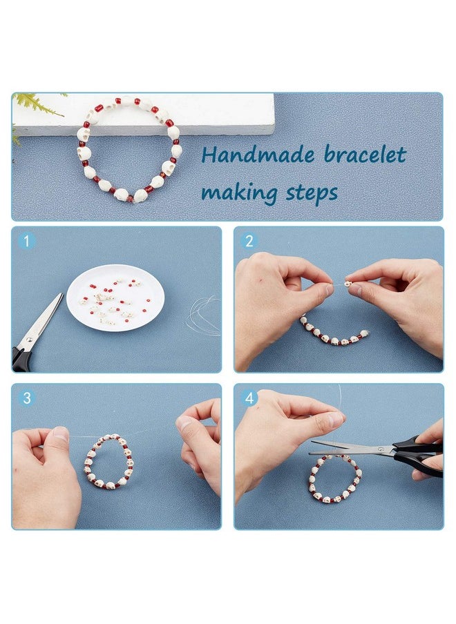 arricraft - About 490 Pcs Skull Beads Creamy White Skull Spacer Beads Synthetic Synthetic Turquoise Bead Strands Skull Shape For Jewelry Making - Image 1
