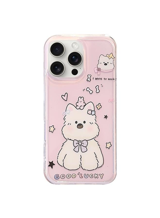 S-TOP Case For iPhone 15 Pro Max Double-sided IMD Puppy Print TPU Phone Case - Image 1