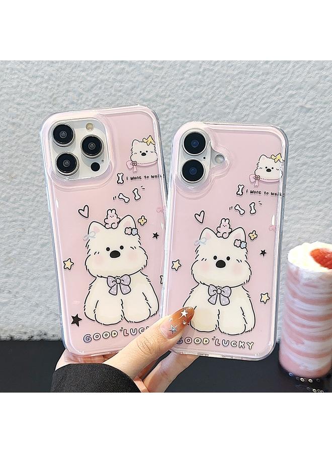 S-TOP Case For iPhone 15 Pro Max Double-sided IMD Puppy Print TPU Phone Case - Image 2