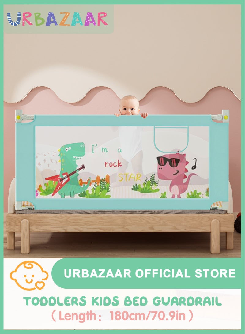URbazaar Bed Rail Guard Barrier for Baby Portable Safety Foldable Adjustable Height Falling Protector Fence Bedrail Single Side for Toddler 180 x 98cm Gray - Image 1