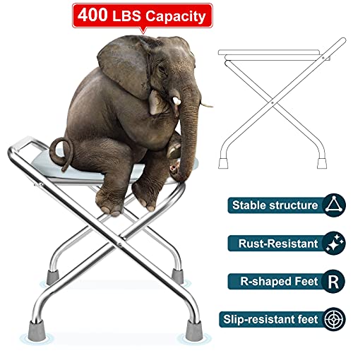 BLIKA Portable Toilet for Camping, 400LBS Stainless Steel Foldable Camp Travel Toilet for Adults, 16-Inch for Truckers, Camping, RV Travel, Road Trips, Outdoor Use - Image 2