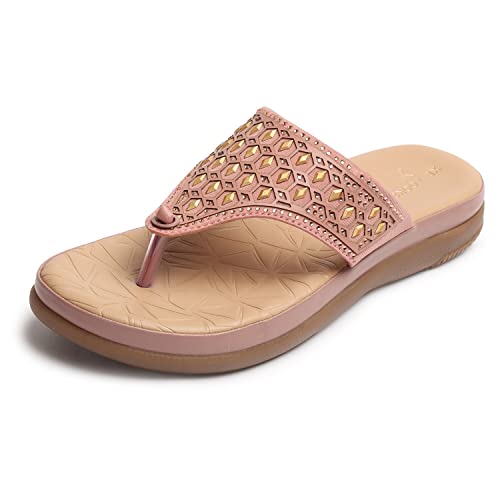 XE Looks Women's Peach Soft Doctor Slippers | Diamond-Cut Embellished Upper with Cushioned Footbed | Stylish and Comfortable Soft Sole Doctor Slippers For Girls & Women - Image 1