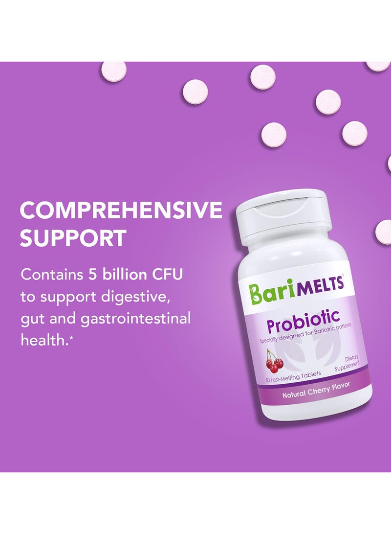 BariMelts Probiotic Dissolvable Bariatric Vitamins Natural Cherry Flavor 60 Fast Melting Tablets - Image 2